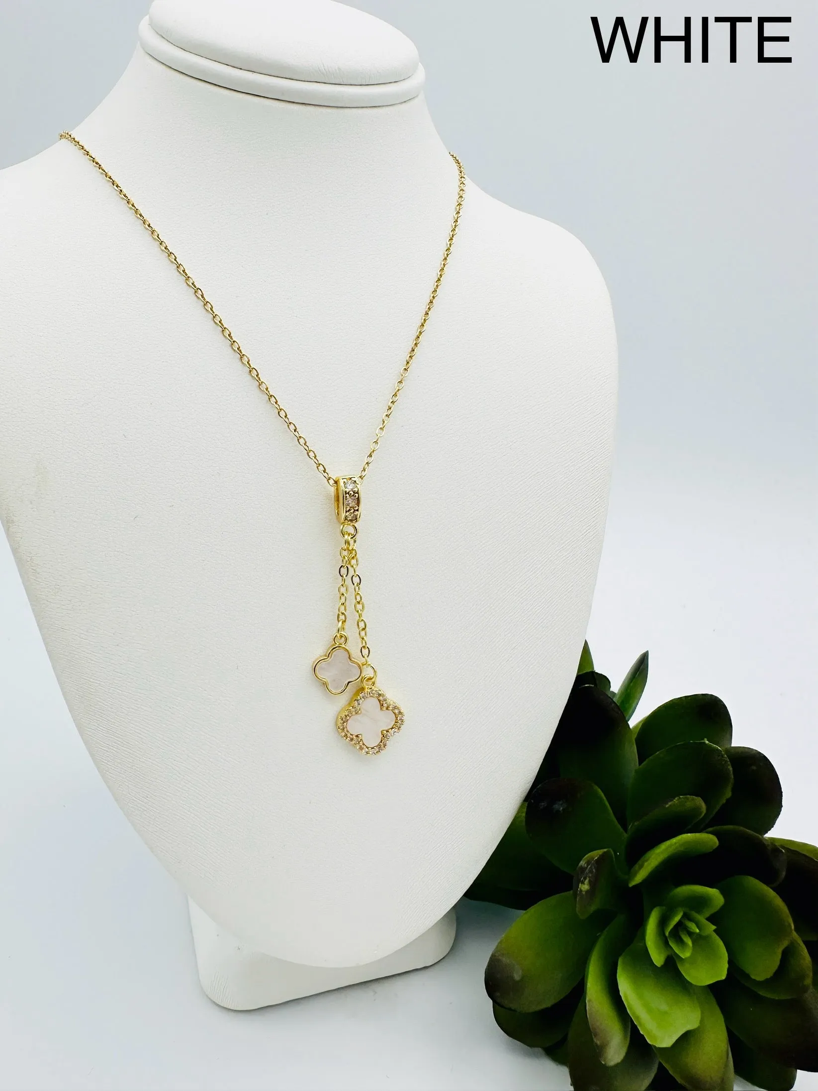 Double Trouble Clover Necklace- Multiple Colors!
