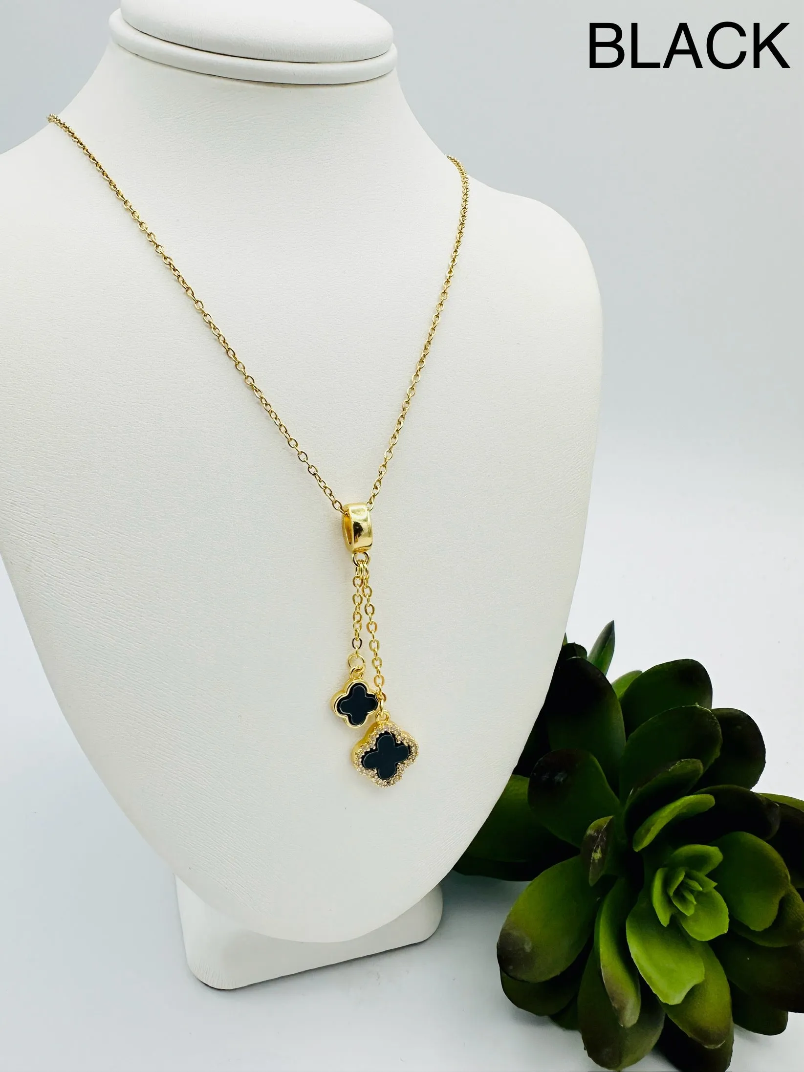 Double Trouble Clover Necklace- Multiple Colors!