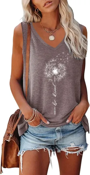 ETCYY Womens Summer Tops Sexy Tie Dye V Neck Tank Top Loose Fit Cute Printed Workout Sleeveless T Shirts