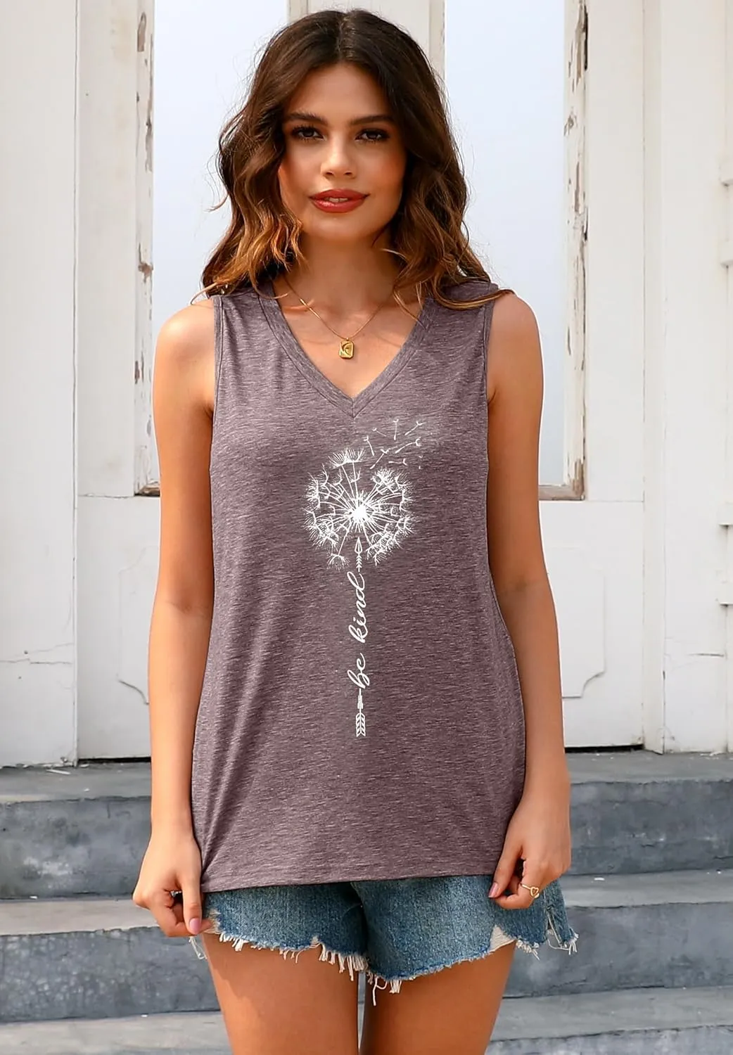 ETCYY Womens Summer Tops Sexy Tie Dye V Neck Tank Top Loose Fit Cute Printed Workout Sleeveless T Shirts