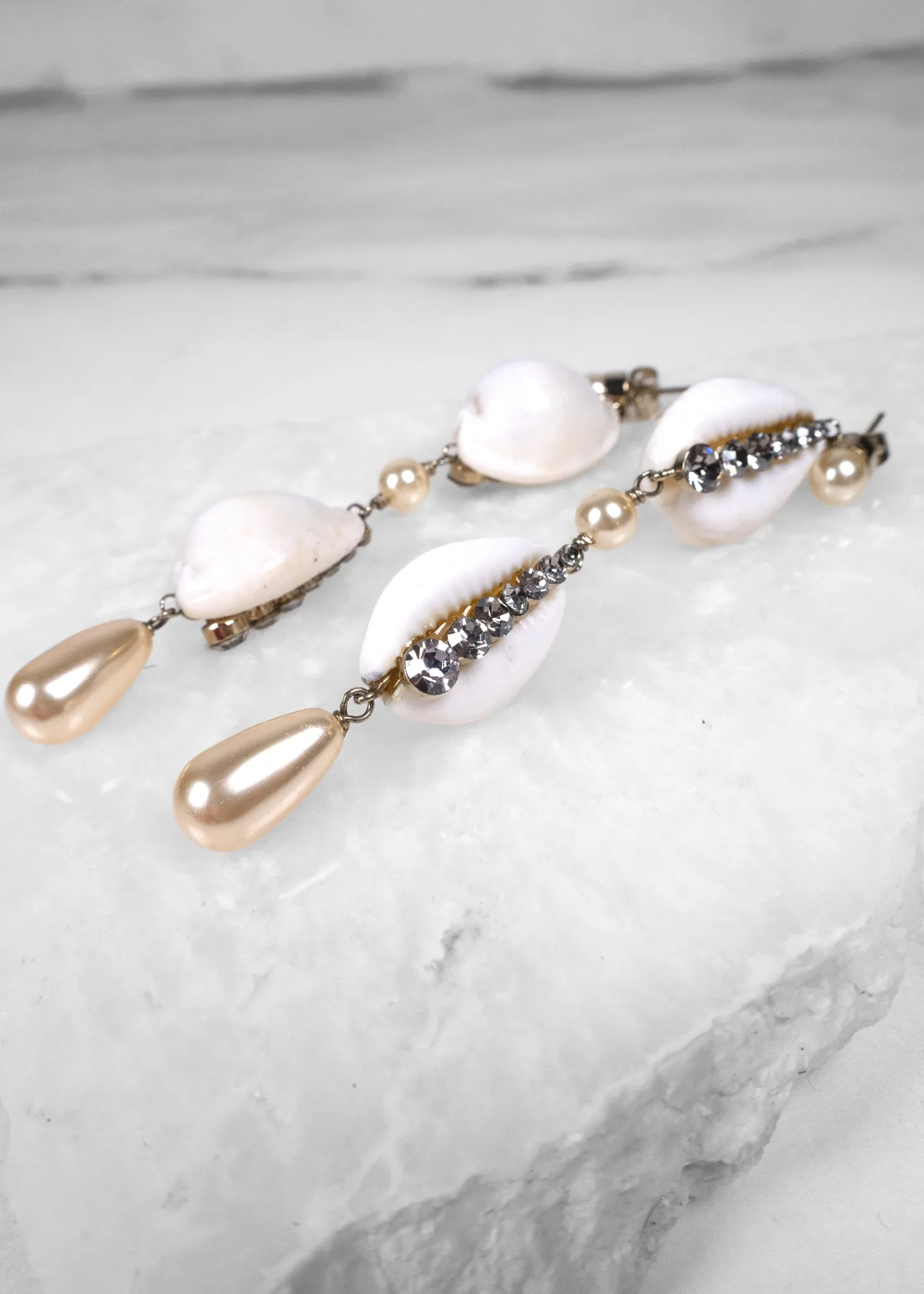 Etro Shell and Crystal Drop Earrings