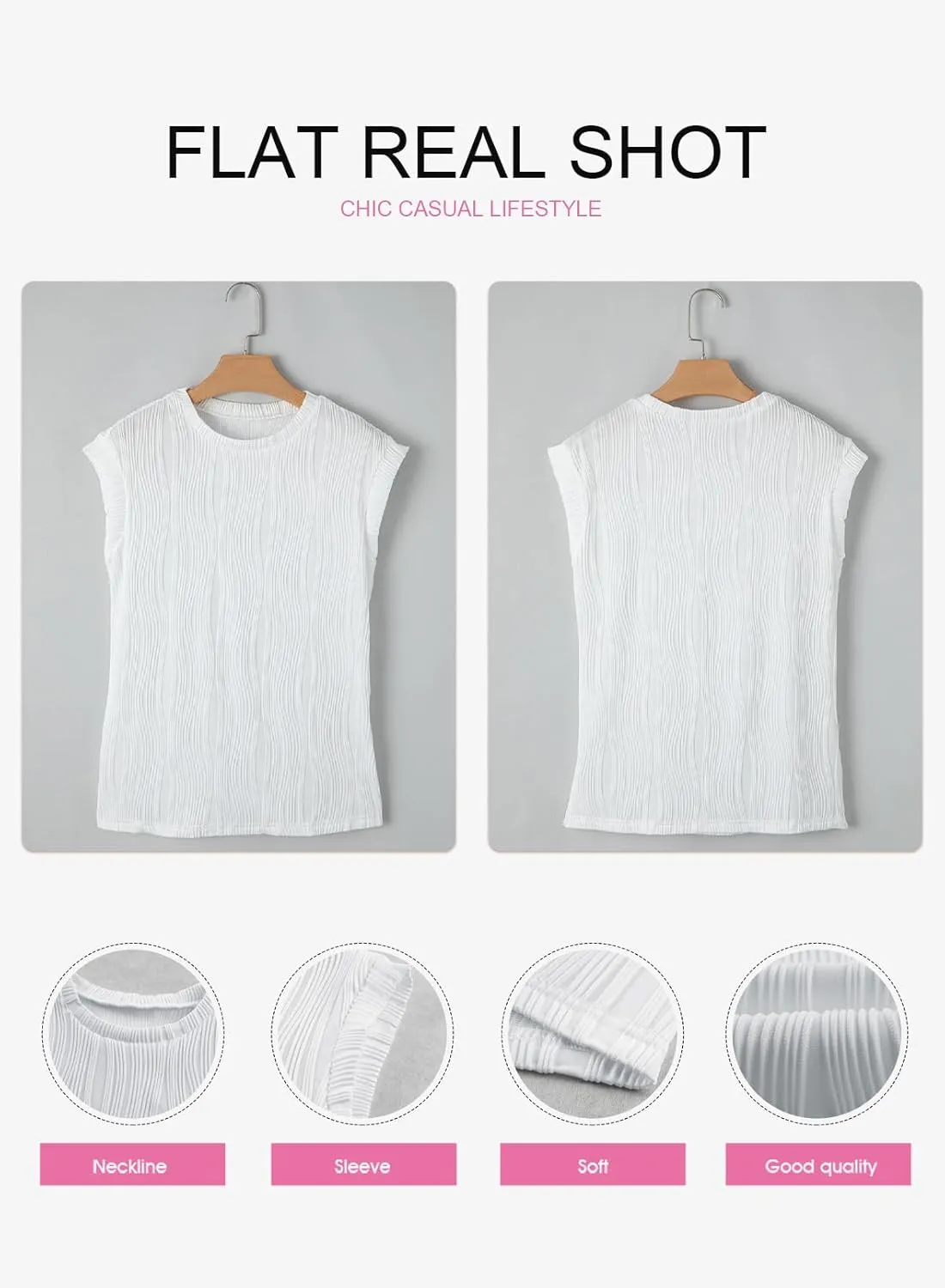 EVALESS Womens Short Sleeve Textured Tops Crewneck Knit Solid Loose Casual Basic T Shirts Tee Blouses