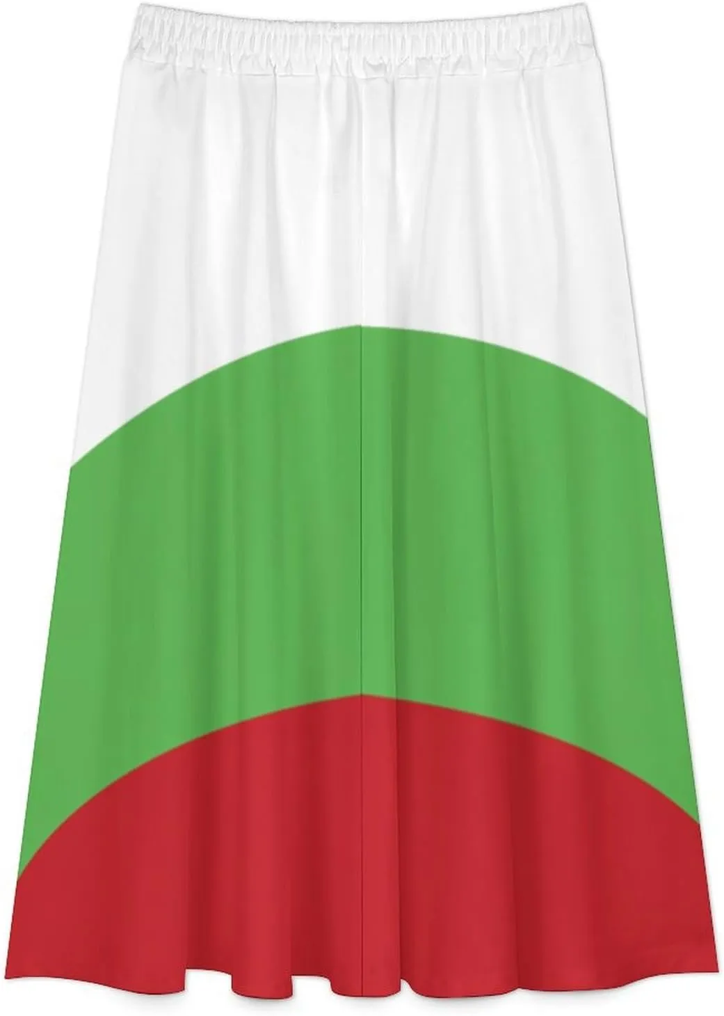 Fattyeery Womens Half Long Skirt Burkina Faso Flag Casual Pleated Plisse Hem Summer for Womens Midi Skirt Dress