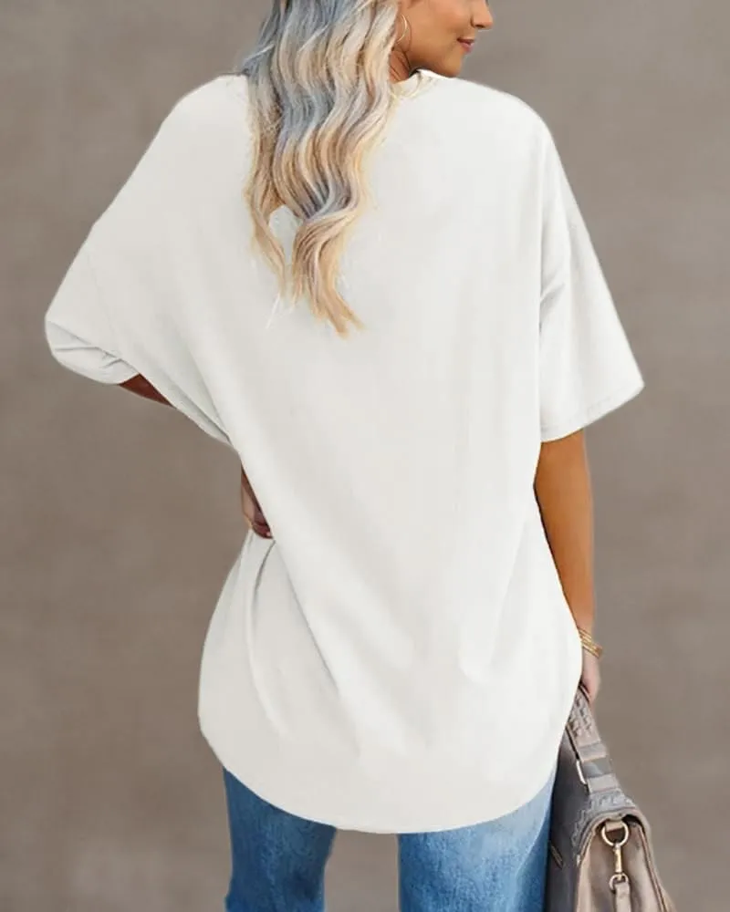Fazortev Womens Oversized Los Angeles California Graphic T Shirts Half Sleeve Summer Loose Casual Tees Tunic Tops