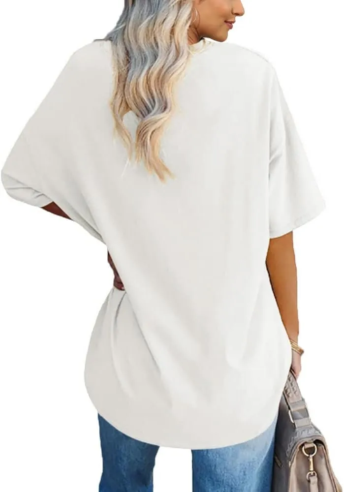 Fazortev Womens Oversized Los Angeles California Graphic T Shirts Half Sleeve Summer Loose Casual Tees Tunic Tops