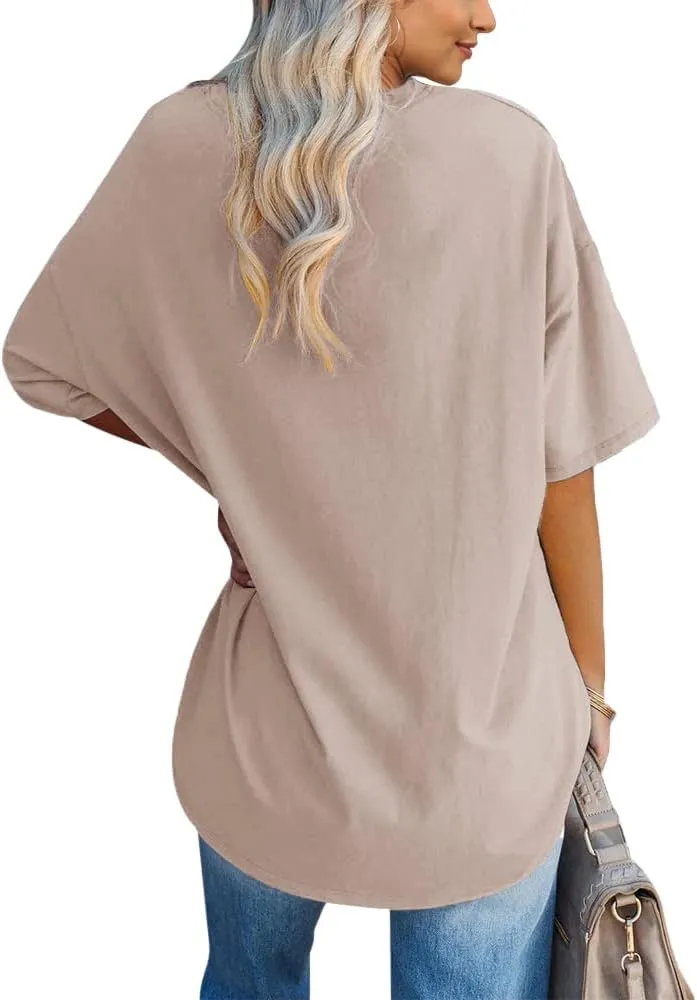 Fazortev Womens Oversized Los Angeles California Graphic T Shirts Half Sleeve Summer Loose Casual Tees Tunic Tops