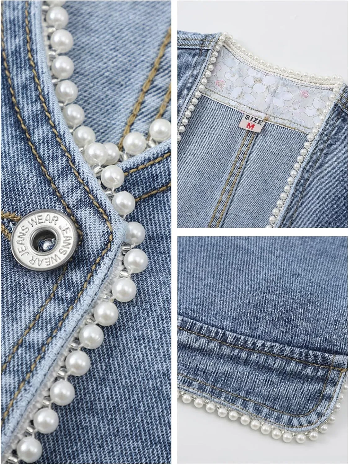 Fitted Denim Vest Cropped Sexy Cute Halter Jean Vest Top For Women lightweight With Pockets