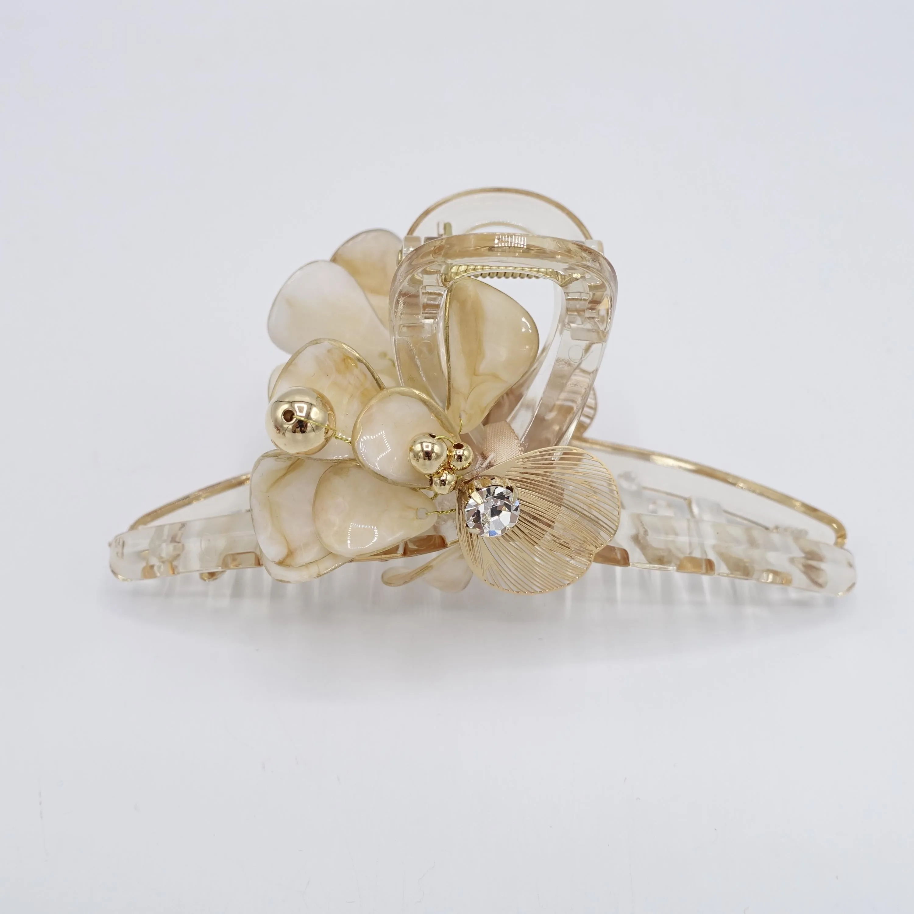 flower hair claw, handmade hair claw, embellished hair claw for women