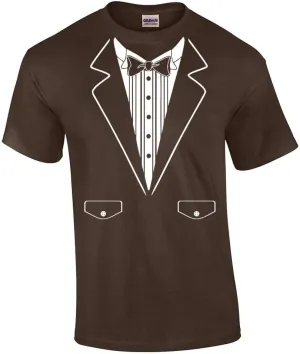 Funny Formal Tuxedo with Bowtie Classy Men's Short Sleeve T-Shirt Humorous Wedding Bachelor Party Retro Tee