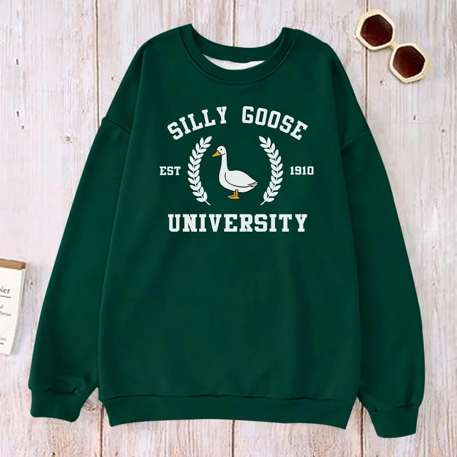 Funny Goose Graphic Sweatshirt For Women Cute Printed Crewneck Sweater Pullover With Sayings Long Sleeve T Shirts