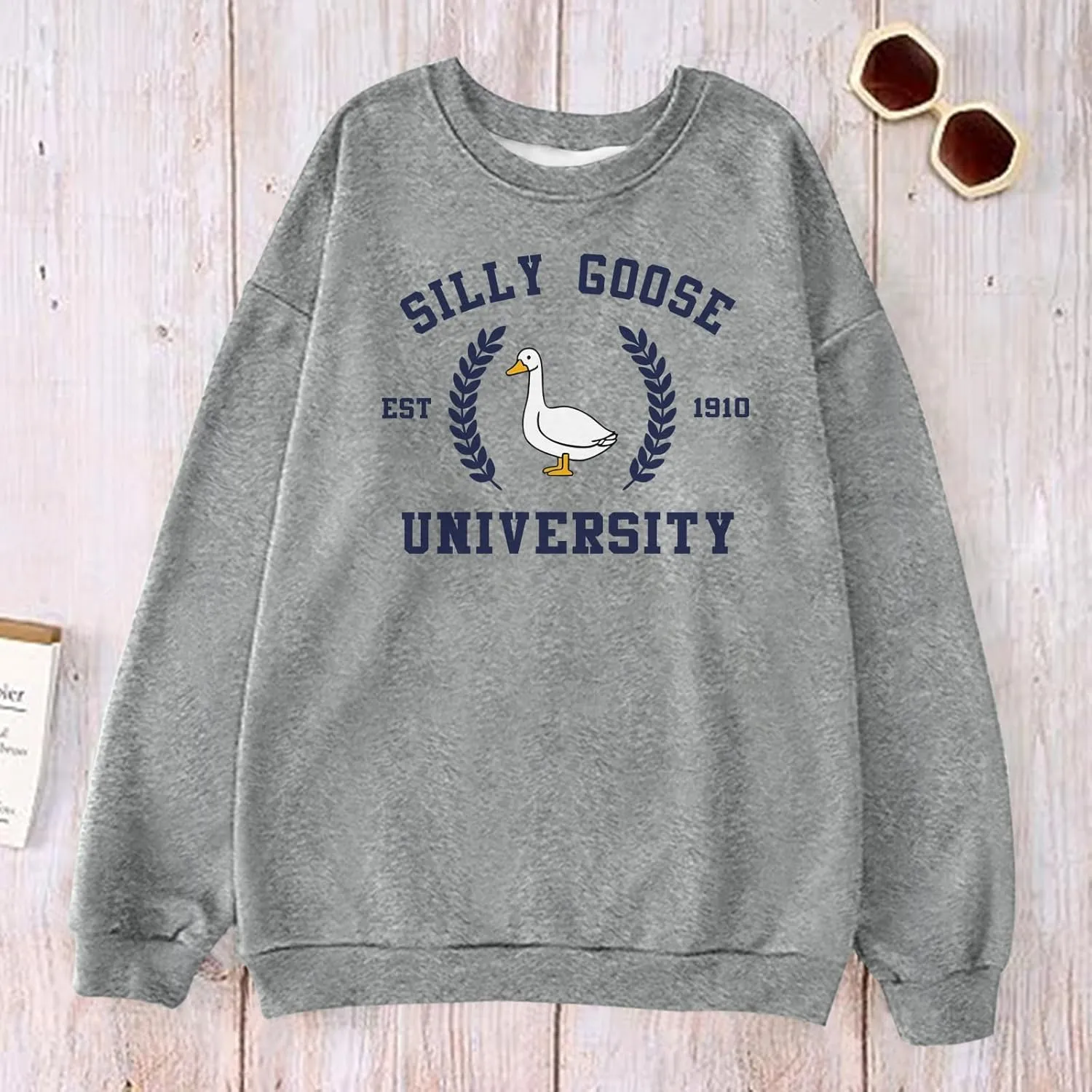 Funny Goose Graphic Sweatshirt For Women Cute Printed Crewneck Sweater Pullover With Sayings Long Sleeve T Shirts