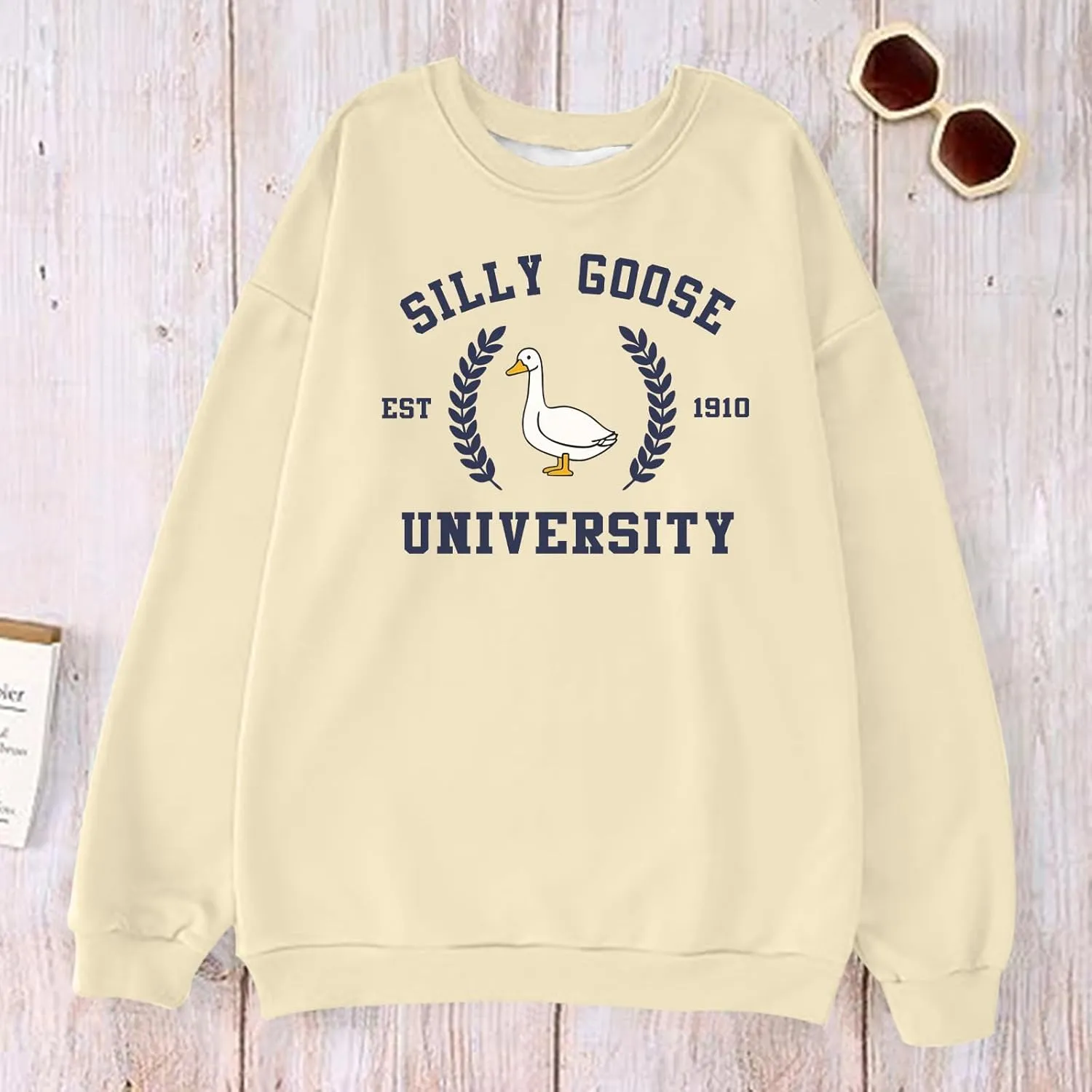 Funny Goose Graphic Sweatshirt For Women Cute Printed Crewneck Sweater Pullover With Sayings Long Sleeve T Shirts