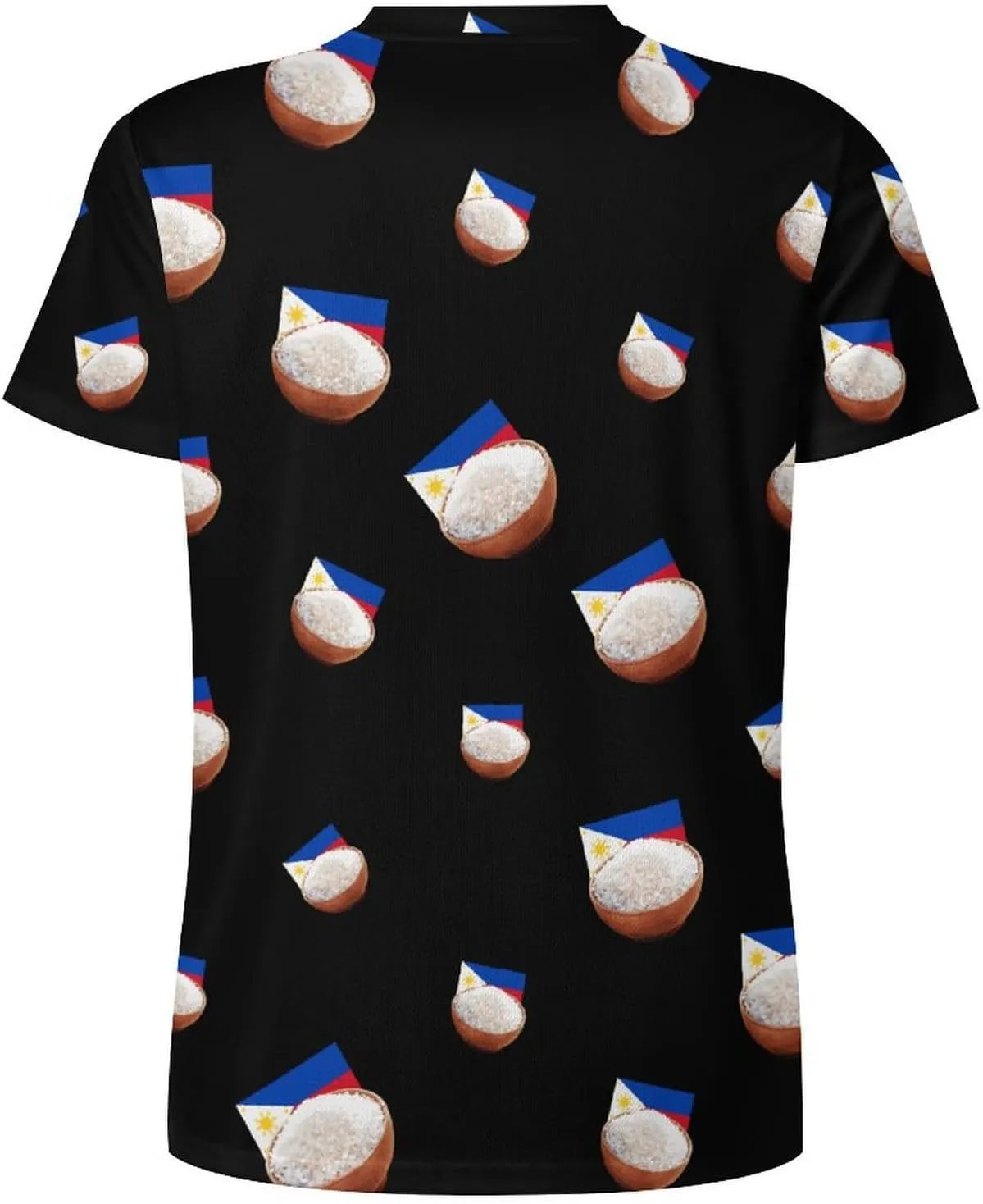 Funny Philippines Rice Men's Short Sleeve Tee Casual Crew Neck T-Shirts Summer Workout Tops Graphic