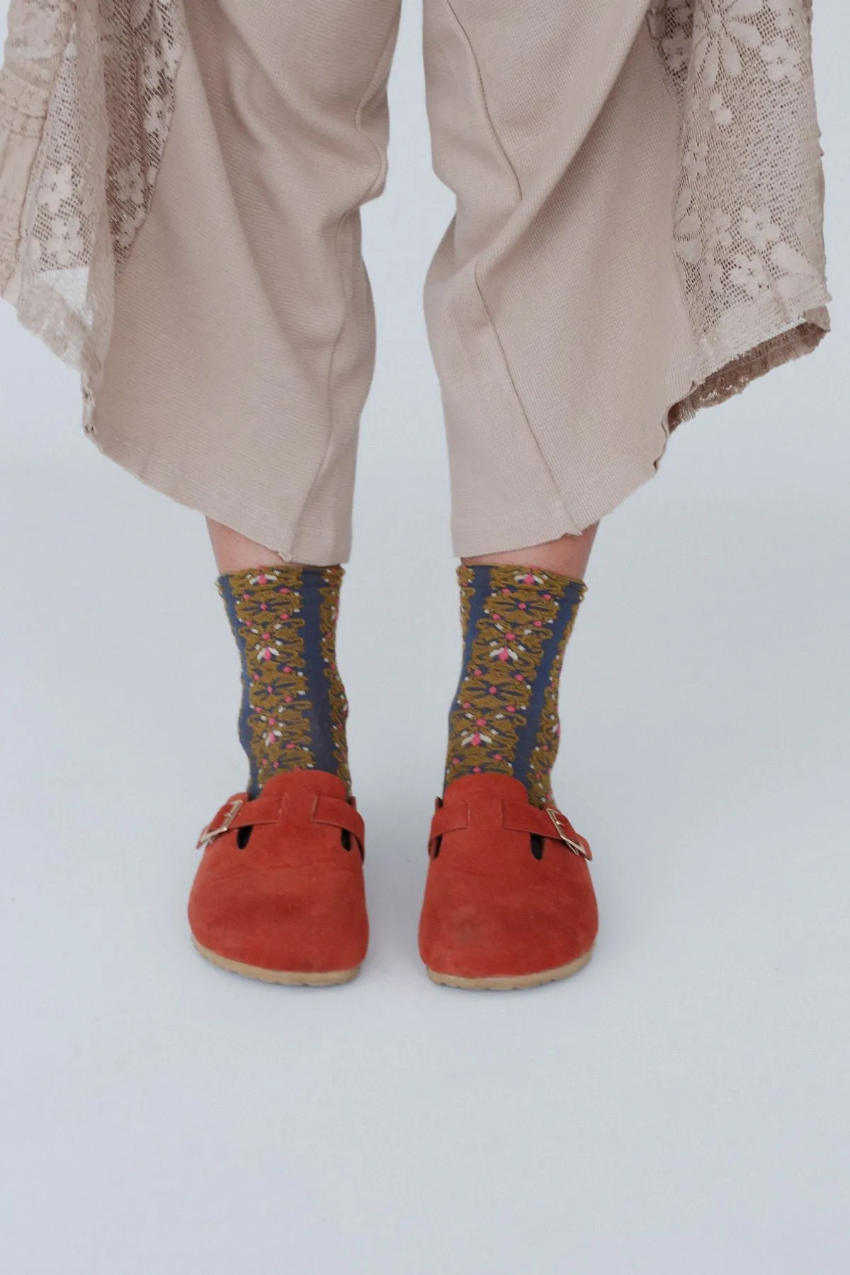 Garden Stitch Socks - Mustard