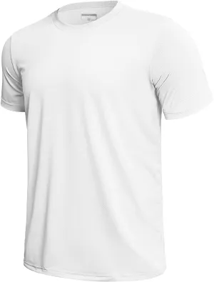GEMYSE Men's Running Short Sleeve Shirt Sun Protection Quick Dry Moisture Wicking T-Shirts UPF 50  for Workout