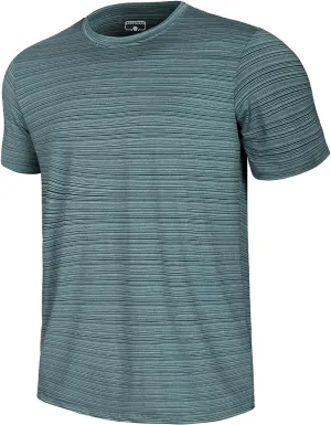 GEMYSE Men's Running Short Sleeve Shirt Sun Protection Quick Dry Moisture Wicking T-Shirts UPF 50  for Workout