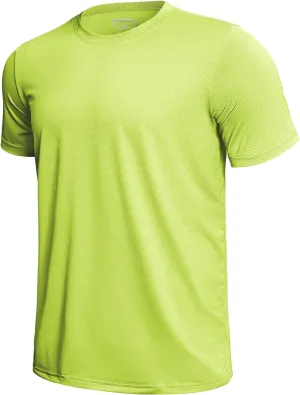 GEMYSE Men's Running Short Sleeve Shirt Sun Protection Quick Dry Moisture Wicking T-Shirts UPF 50  for Workout