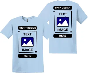 Gildan Custom T-Shirts - Personalized Unisex Crewneck Tee Shirt - Customize Your Image, Text & Photo - Men Women Adult