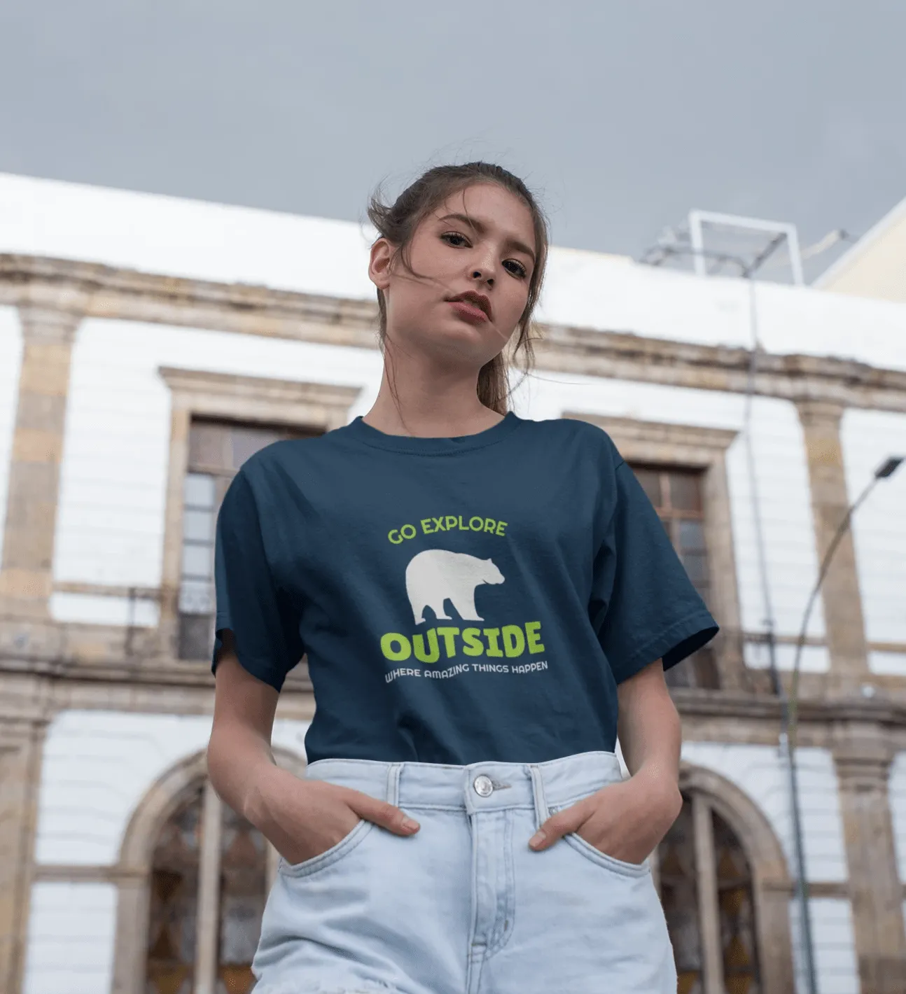 GO EXPLORE OUTSIDE- HALF-SLEEVE T-SHIRT