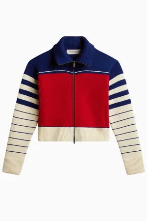 Golden Goose Cropped Ski Knit- Red/ Heritage White/ Blue