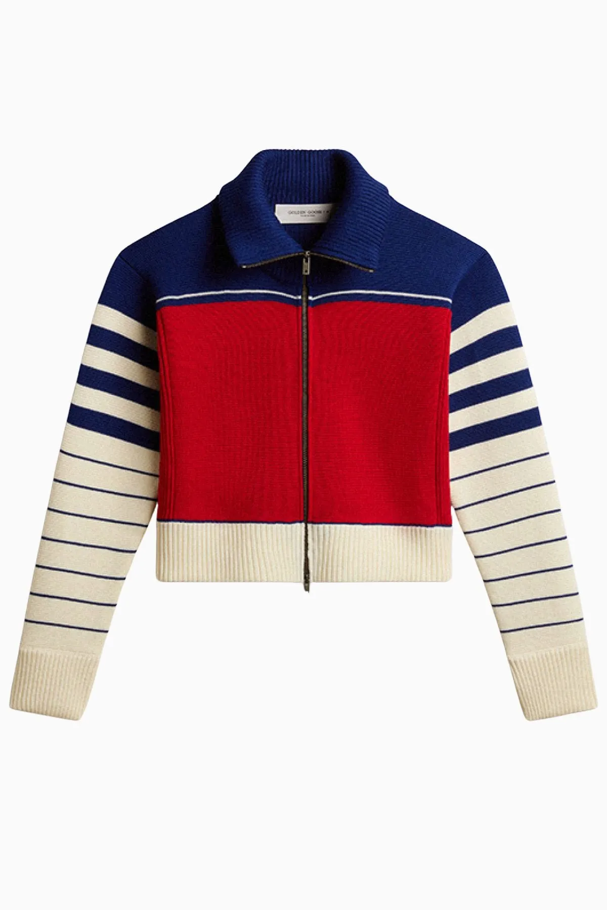 Golden Goose Cropped Ski Knit- Red/ Heritage White/ Blue