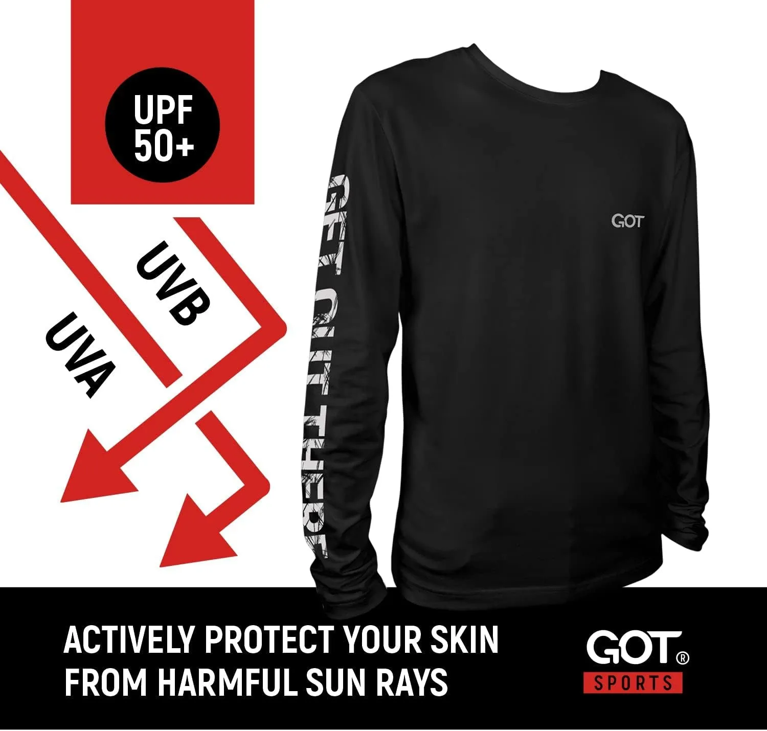 GOT Sports UPF 50  Fishing T Shirts for Men Women Long Sleeve - UV Sun Protection, Lightweight