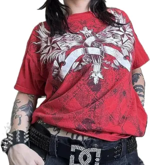 Grunge Tops Women Y2k Short Sleeve Vintage Graphic T Shirts Teen Girls Aesthetic Gothic Emo Tees Halloween Clothes