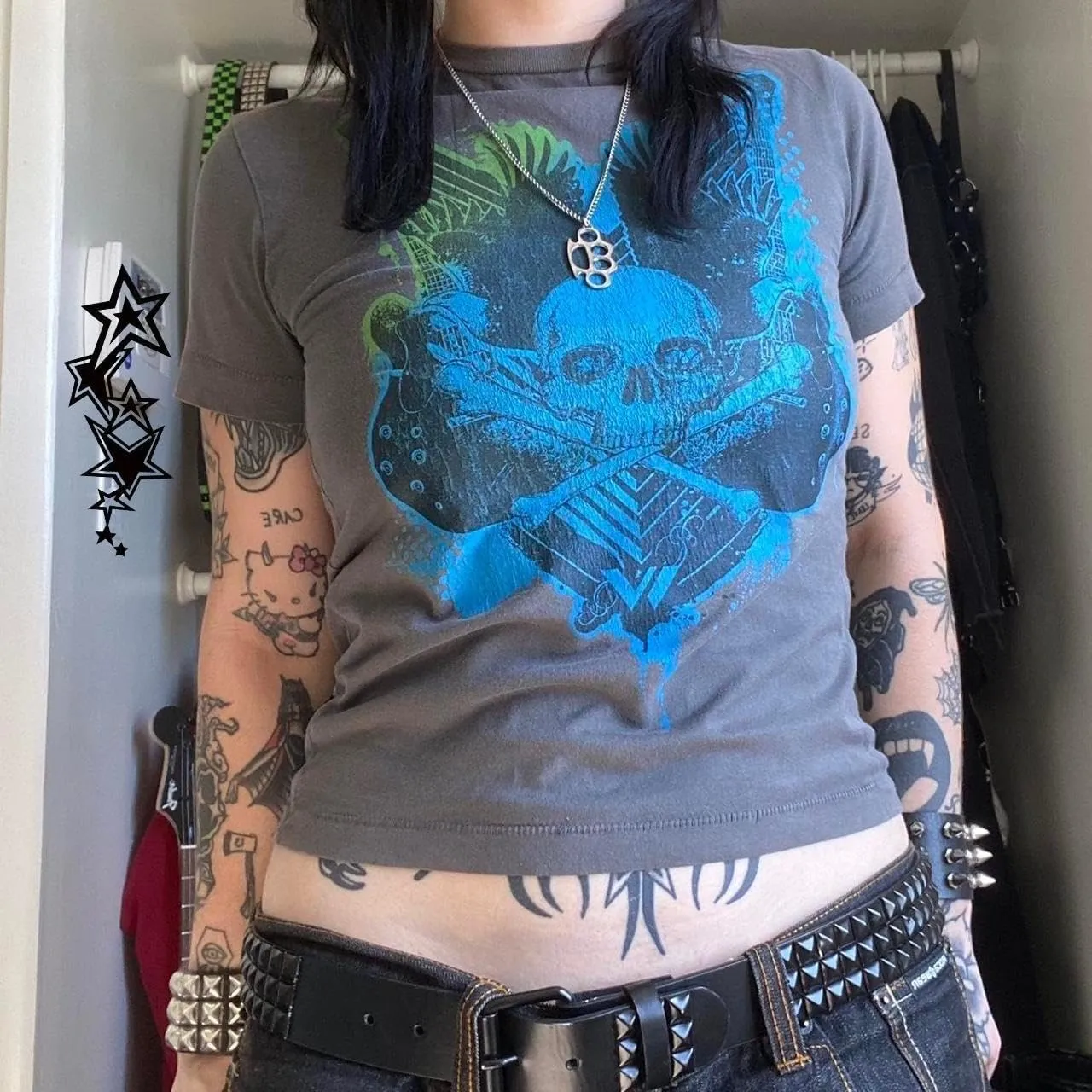 Grunge Tops Women Y2k Short Sleeve Vintage Graphic T Shirts Teen Girls Aesthetic Gothic Emo Tees Halloween Clothes