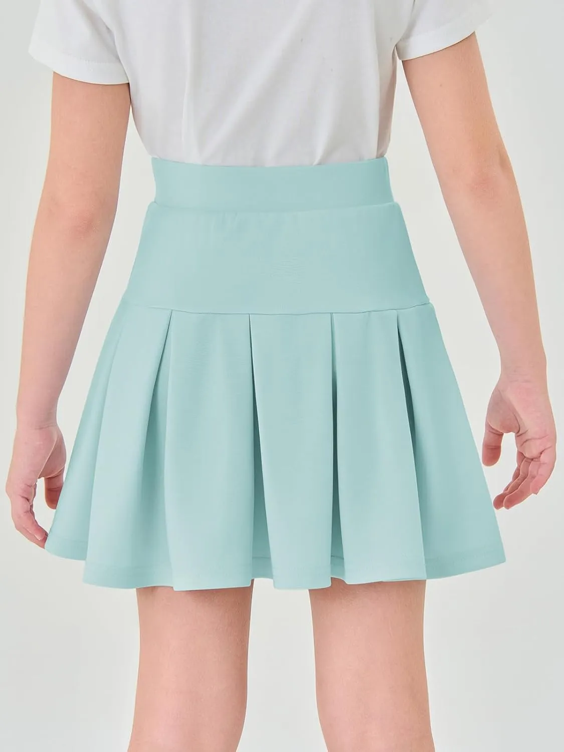 Haloumoning Girls Pleated Skirts School Kids Casual Mini Flare A Line Uniform Skorts Skirt 5-14 Years