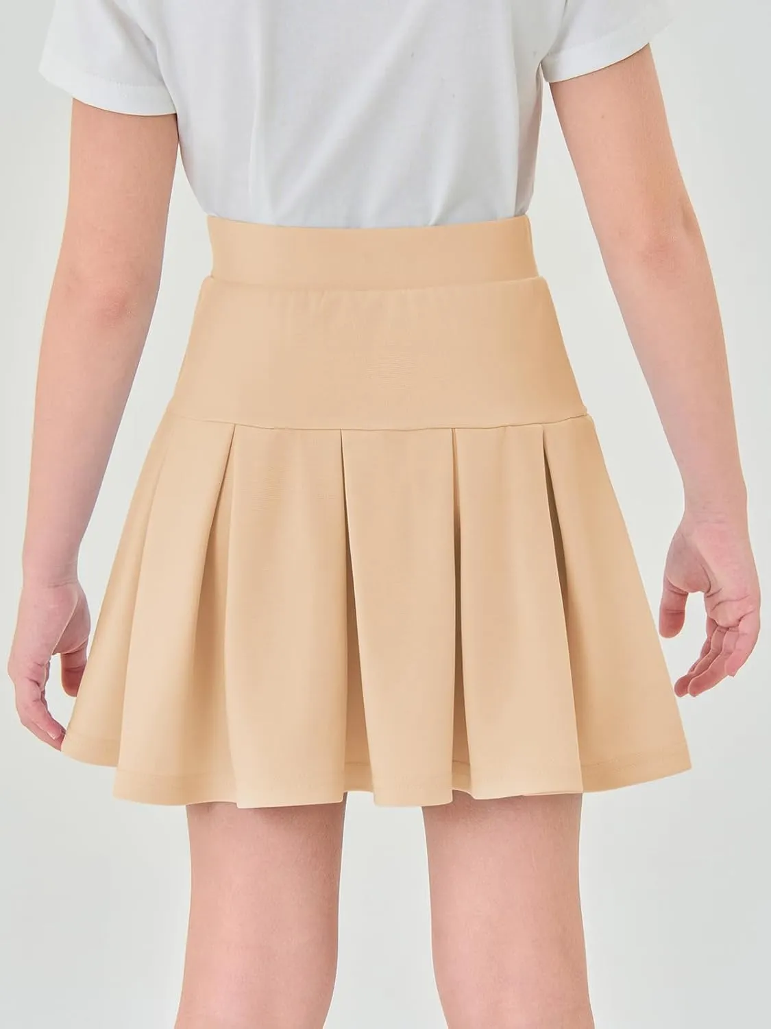 Haloumoning Girls Pleated Skirts School Kids Casual Mini Flare A Line Uniform Skorts Skirt 5-14 Years