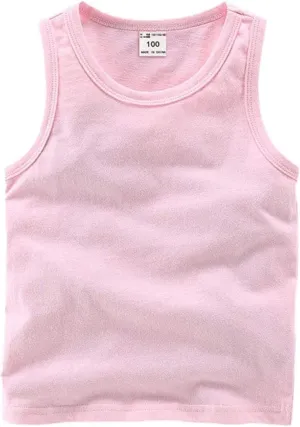 HAXICO Unisex Toddler Baby Boys Girls Solid Tank Tops T-Shirts Undershirts Cotton Summer Sleeveless Vest