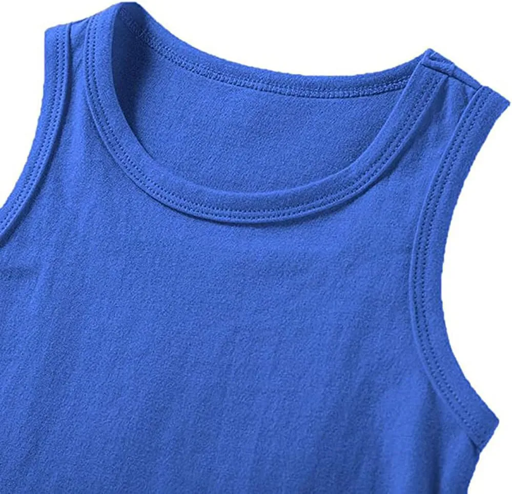 HAXICO Unisex Toddler Baby Boys Girls Solid Tank Tops T-Shirts Undershirts Cotton Summer Sleeveless Vest