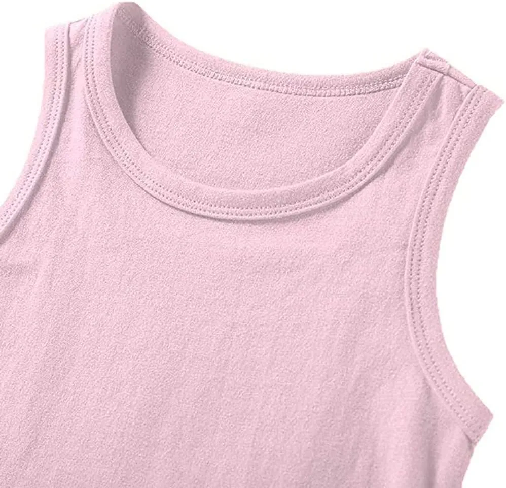 HAXICO Unisex Toddler Baby Boys Girls Solid Tank Tops T-Shirts Undershirts Cotton Summer Sleeveless Vest