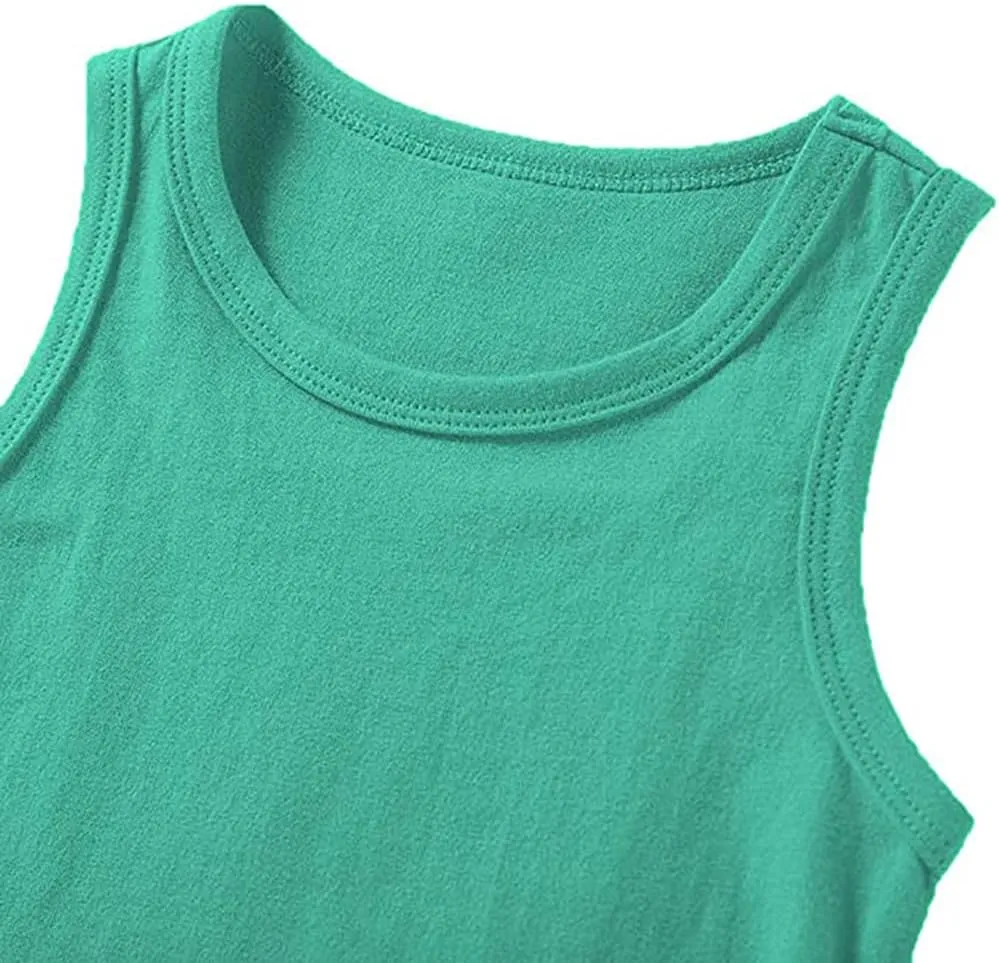 HAXICO Unisex Toddler Baby Boys Girls Solid Tank Tops T-Shirts Undershirts Cotton Summer Sleeveless Vest