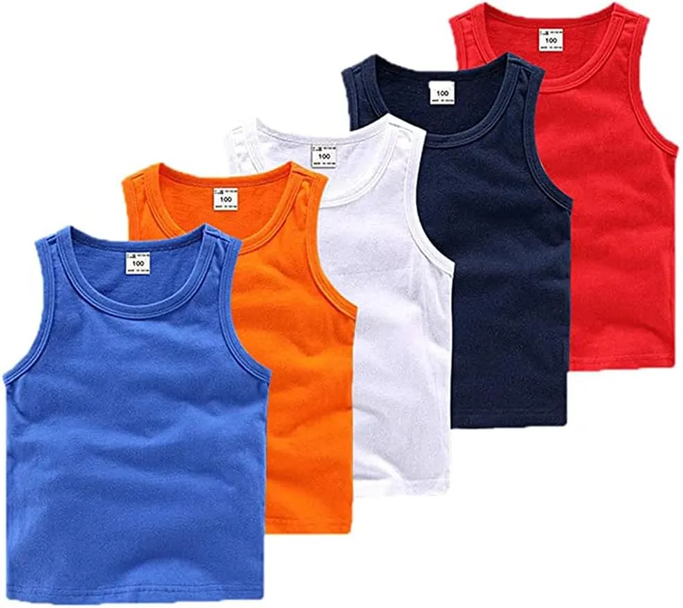 HAXICO Unisex Toddler Baby Boys Girls Solid Tank Tops T-Shirts Undershirts Cotton Summer Sleeveless Vest