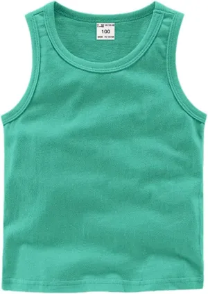 HAXICO Unisex Toddler Baby Boys Girls Solid Tank Tops T-Shirts Undershirts Cotton Summer Sleeveless Vest