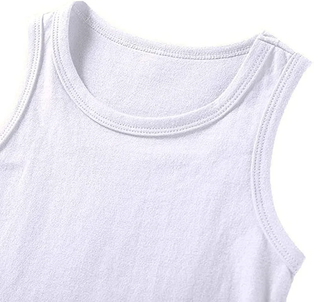 HAXICO Unisex Toddler Baby Boys Girls Solid Tank Tops T-Shirts Undershirts Cotton Summer Sleeveless Vest