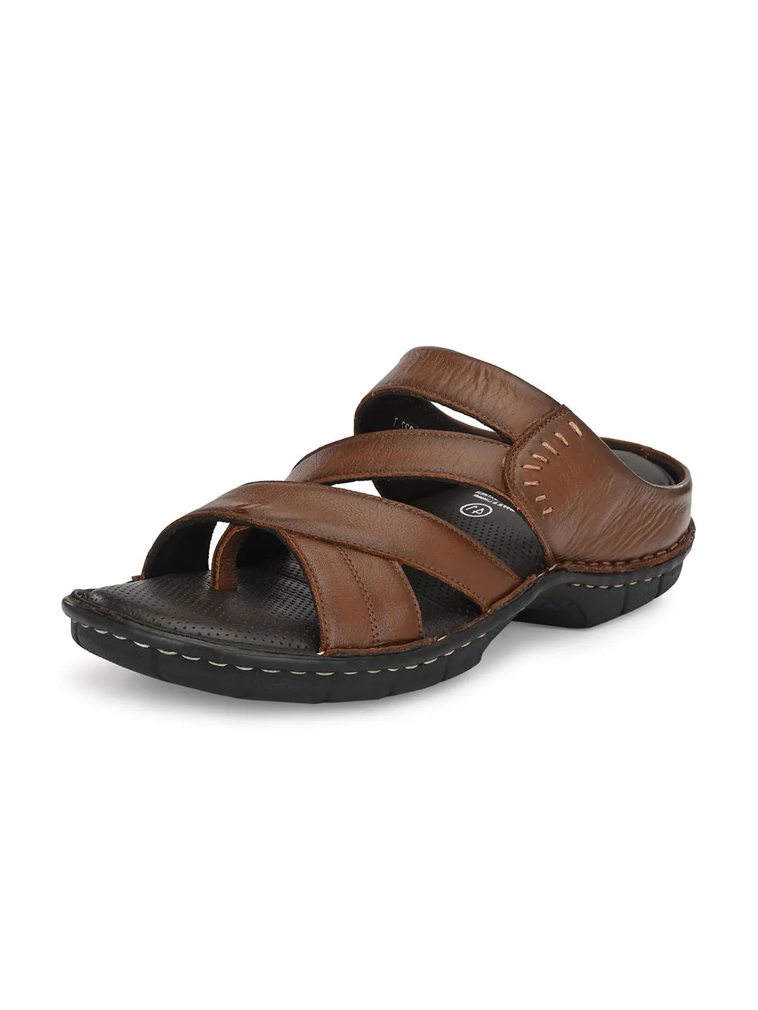 HITZ9222 Men's Tan Leather Daily Wear Open Slipper
