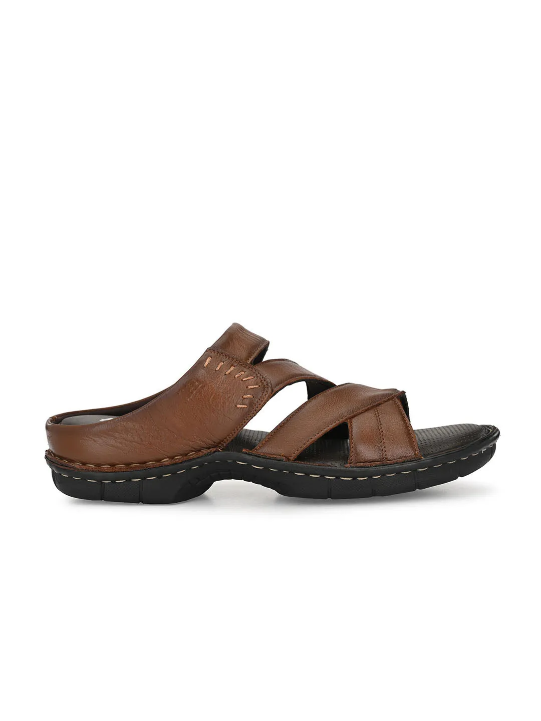 HITZ9222 Men's Tan Leather Daily Wear Open Slipper