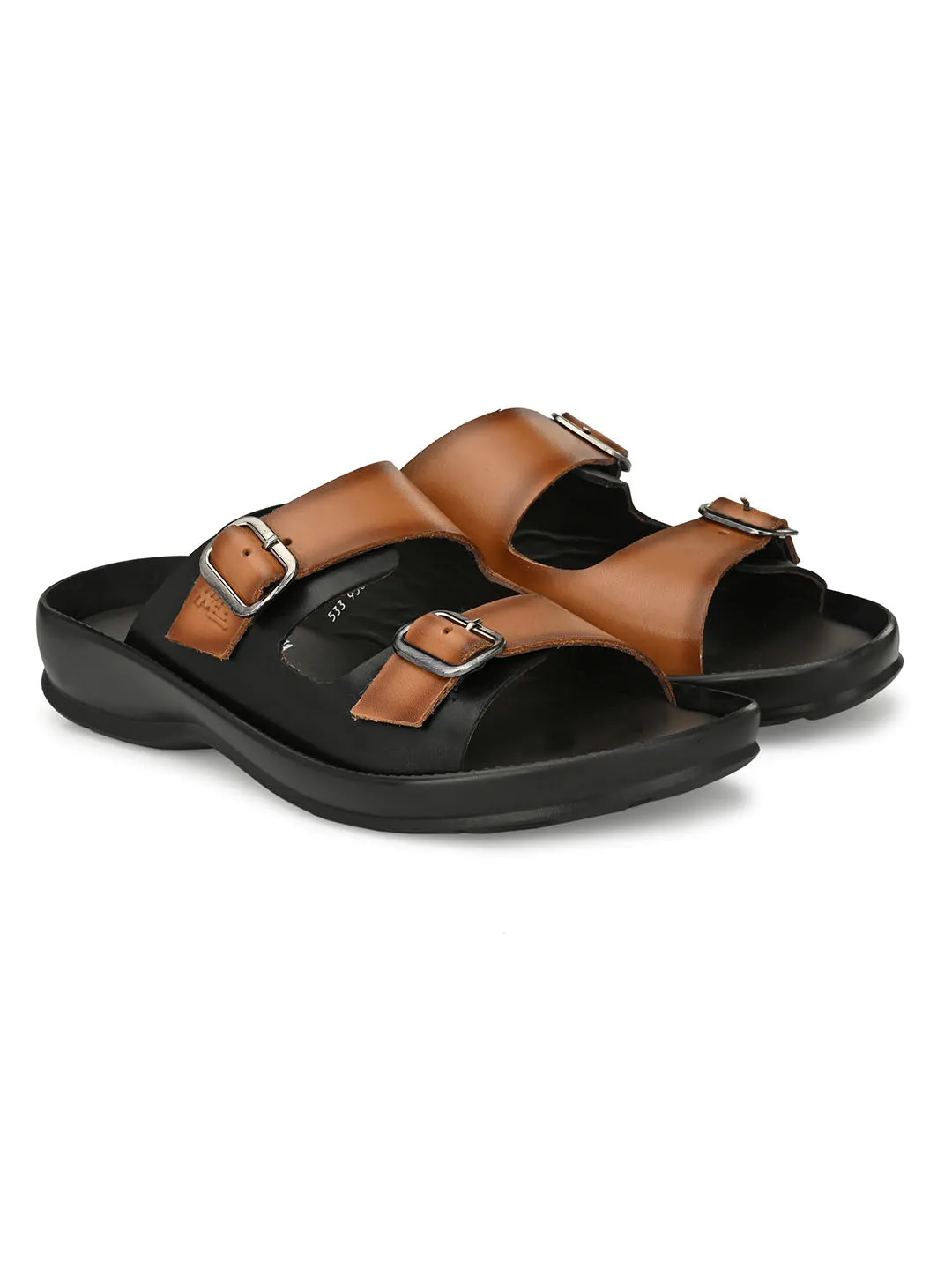 HITZ9502 Men's Tan Leather Daily Wear Open Slipper