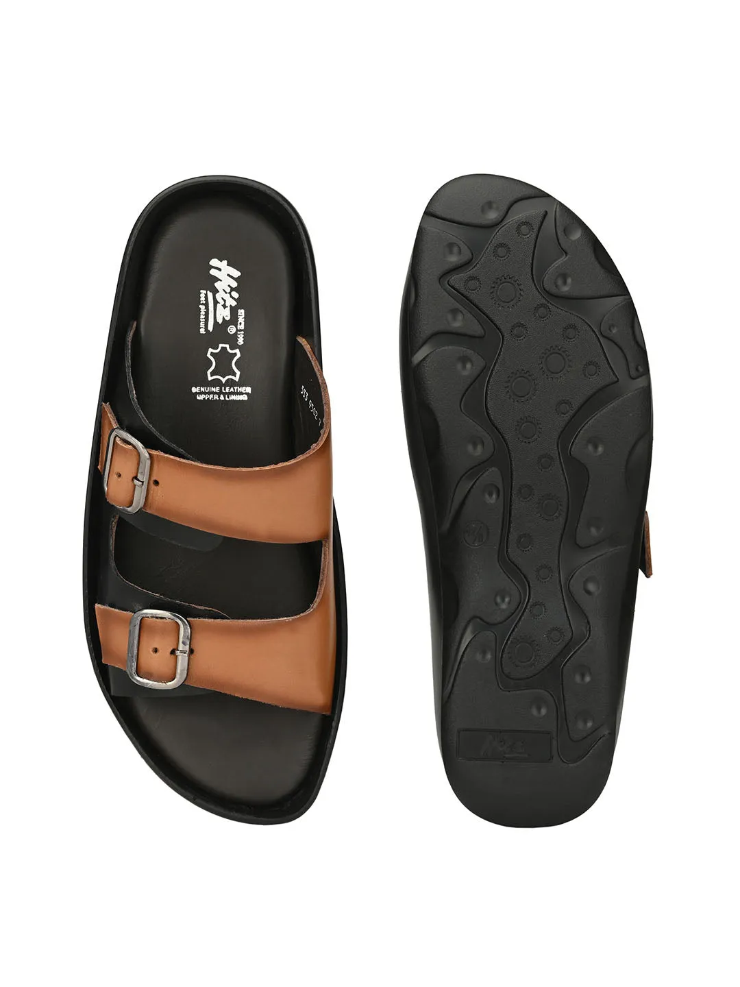 HITZ9502 Men's Tan Leather Daily Wear Open Slipper