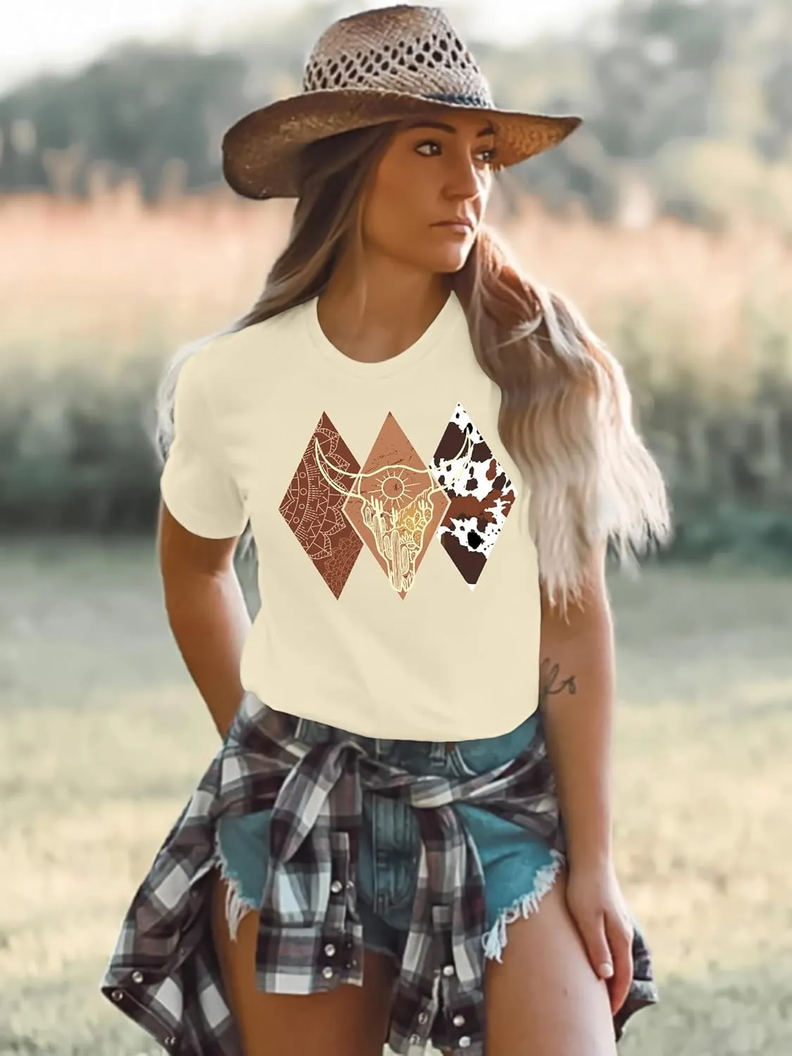 Howdy Cowgirl Shirt Women Western Vintage Country Southern Graphic Tops Tees Casual Short Sleeve T Shirts