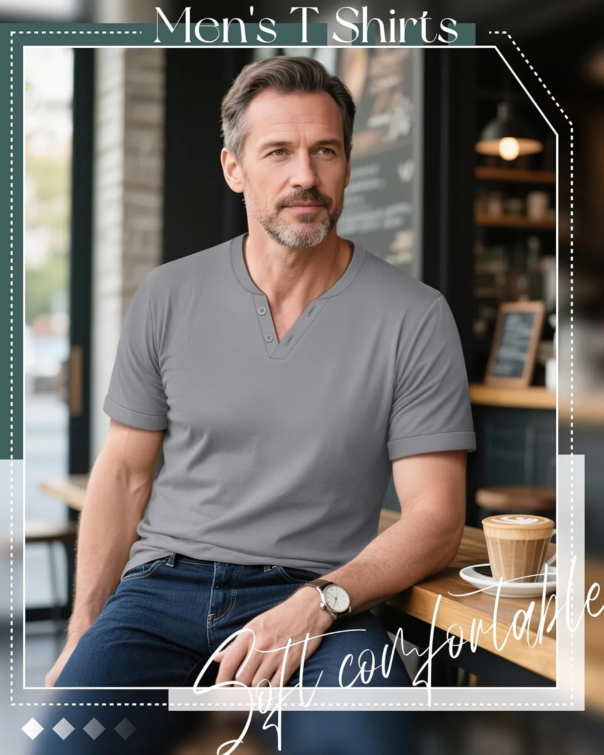 Huukeay 3 Pack Big and Tall Men's Short Sleeve Henley T Shirts Cotton Summer Casual Basic Tee Button Lightweight Stretch Top