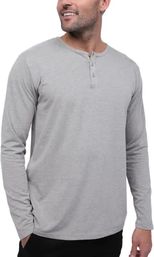 INTO THE AM Long Sleeve Henley Shirts for Men S - 4XL Casual Lightweight Fitted Longsleeve
