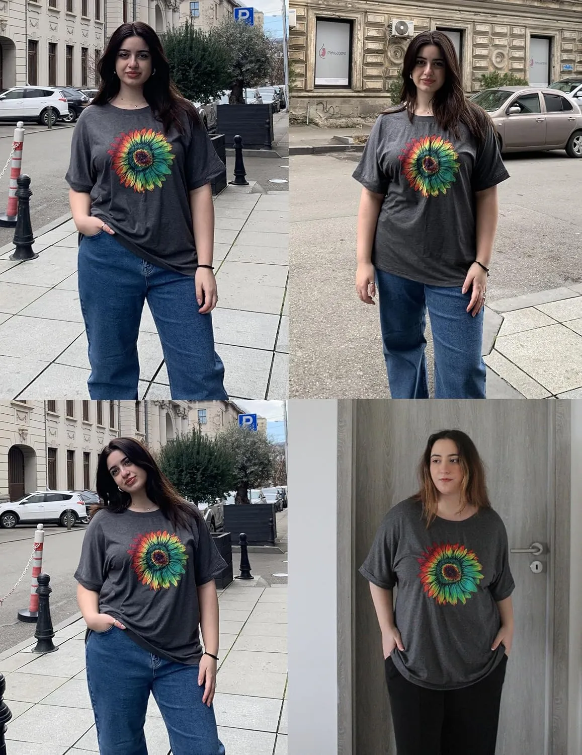 IN'VOLAND Women's Plus Size T Shirts Oversized Tees Summer Half Sleeve Crew Neck Whiskey Graphic Tunic Tops Basic Top