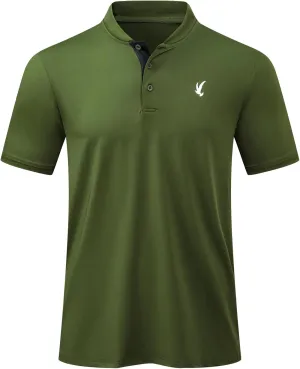 JMIERR Men's Polo Henley Shirt Moisture Wicking Quick Dry Summer Casual Short Sleeve Golf Polo T Shirts