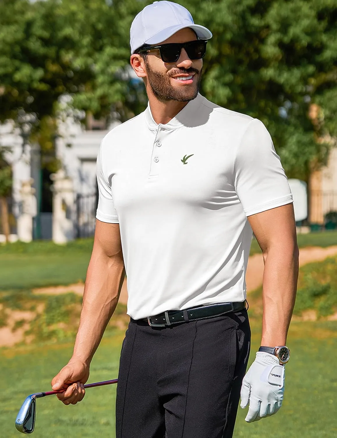 JMIERR Men's Polo Henley Shirt Moisture Wicking Quick Dry Summer Casual Short Sleeve Golf Polo T Shirts