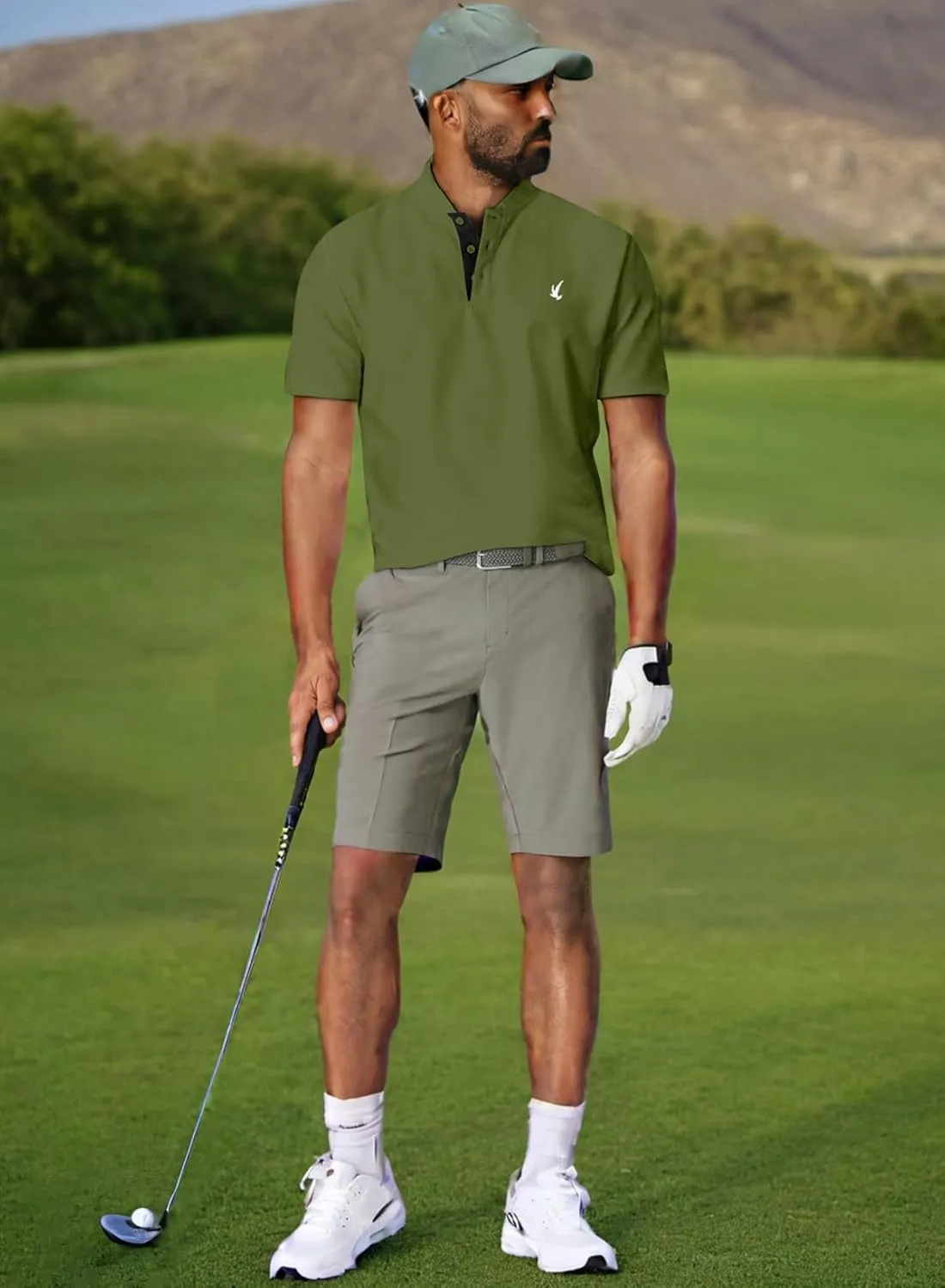 JMIERR Men's Polo Henley Shirt Moisture Wicking Quick Dry Summer Casual Short Sleeve Golf Polo T Shirts
