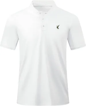 JMIERR Men's Polo Henley Shirt Moisture Wicking Quick Dry Summer Casual Short Sleeve Golf Polo T Shirts