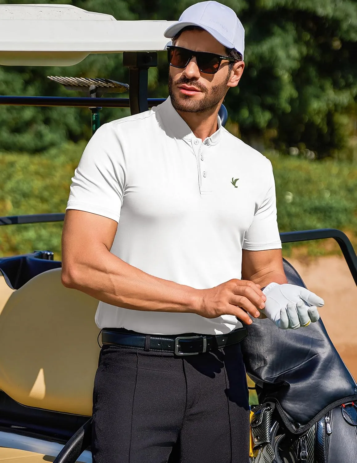 JMIERR Men's Polo Henley Shirt Moisture Wicking Quick Dry Summer Casual Short Sleeve Golf Polo T Shirts